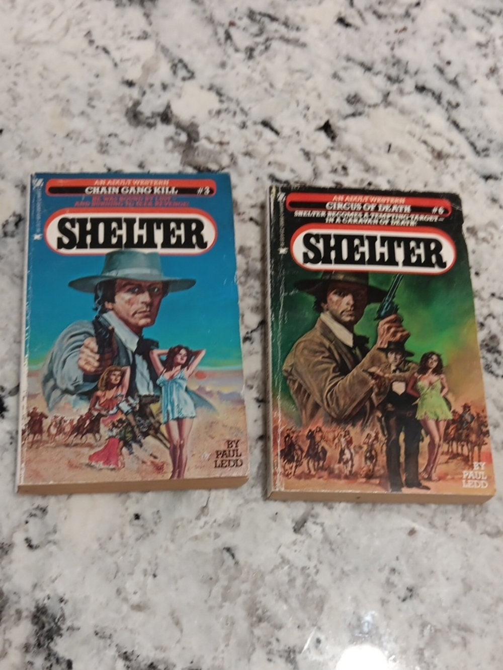 1980's Shelter Paperback Book Lot - Blue & Green Western Covers